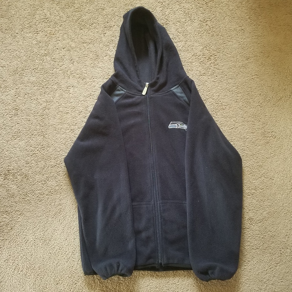 Boys Navy Seahawks Team Apparel Full Zip Jacket